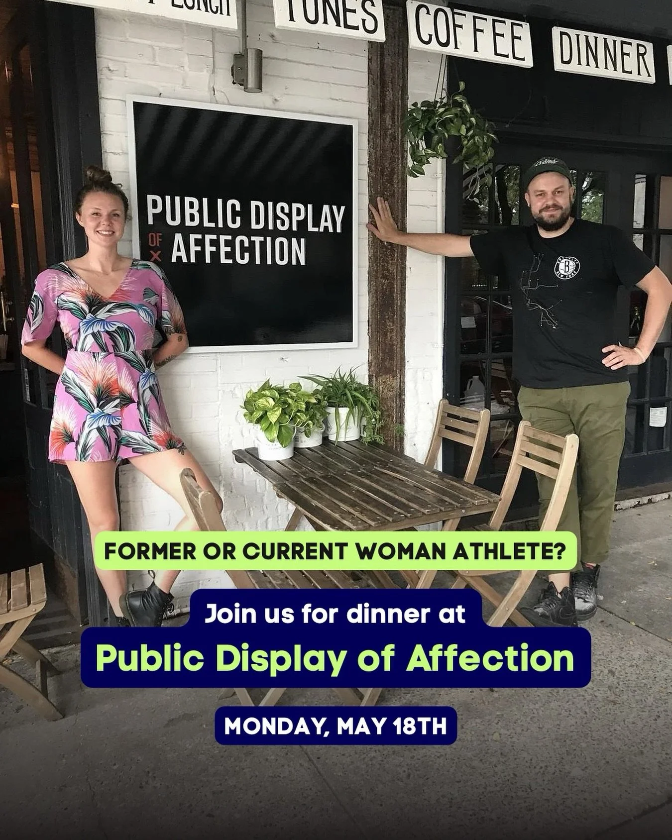 🗣️ Calling all women athletes in the NJ/NYC area! 

Come hang with us over dinner in Brooklyn, at Public Display of Affection - a community oriented restaurant, co-owned by LaunchBreaker &amp; professional basketball player Emi Guimond.

Limited spo