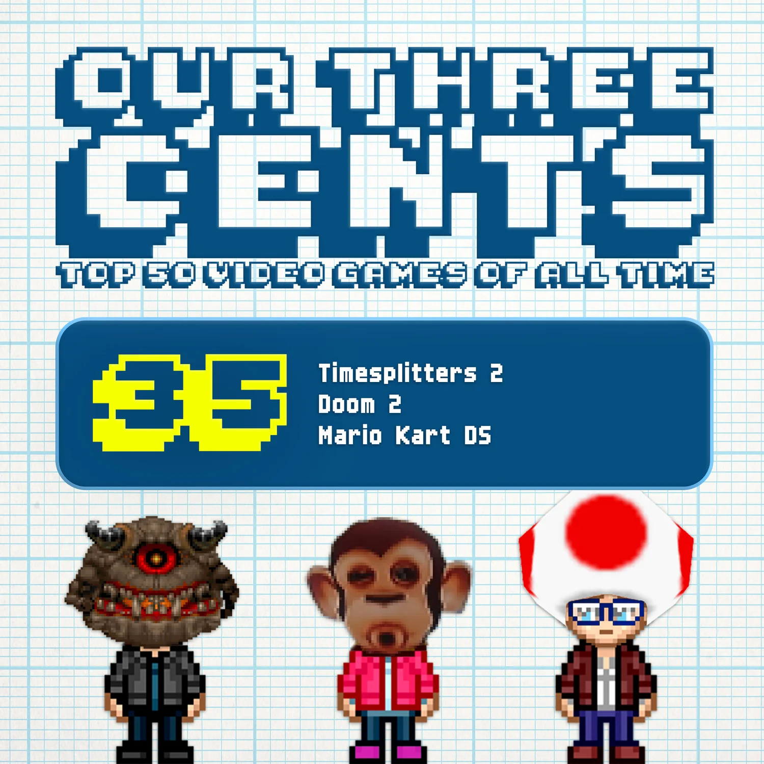 Number 35 - Timesplitters 2, Doom 2, Mario Kart DS episode artwork