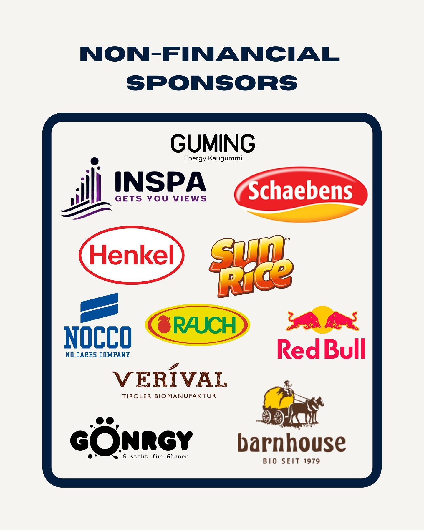 A big thank you to our non-financial sponsors for standing behind us and filling our goodie bags!💙