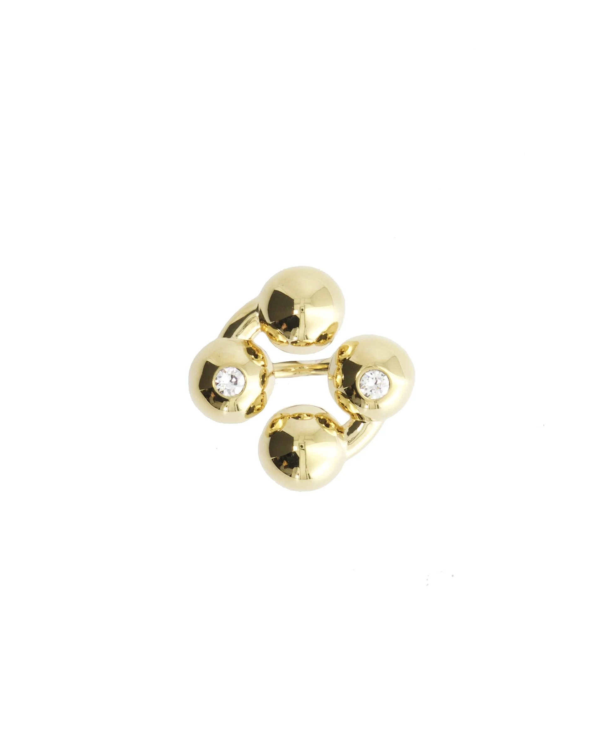 Quadri Gold Ring- White Swaro