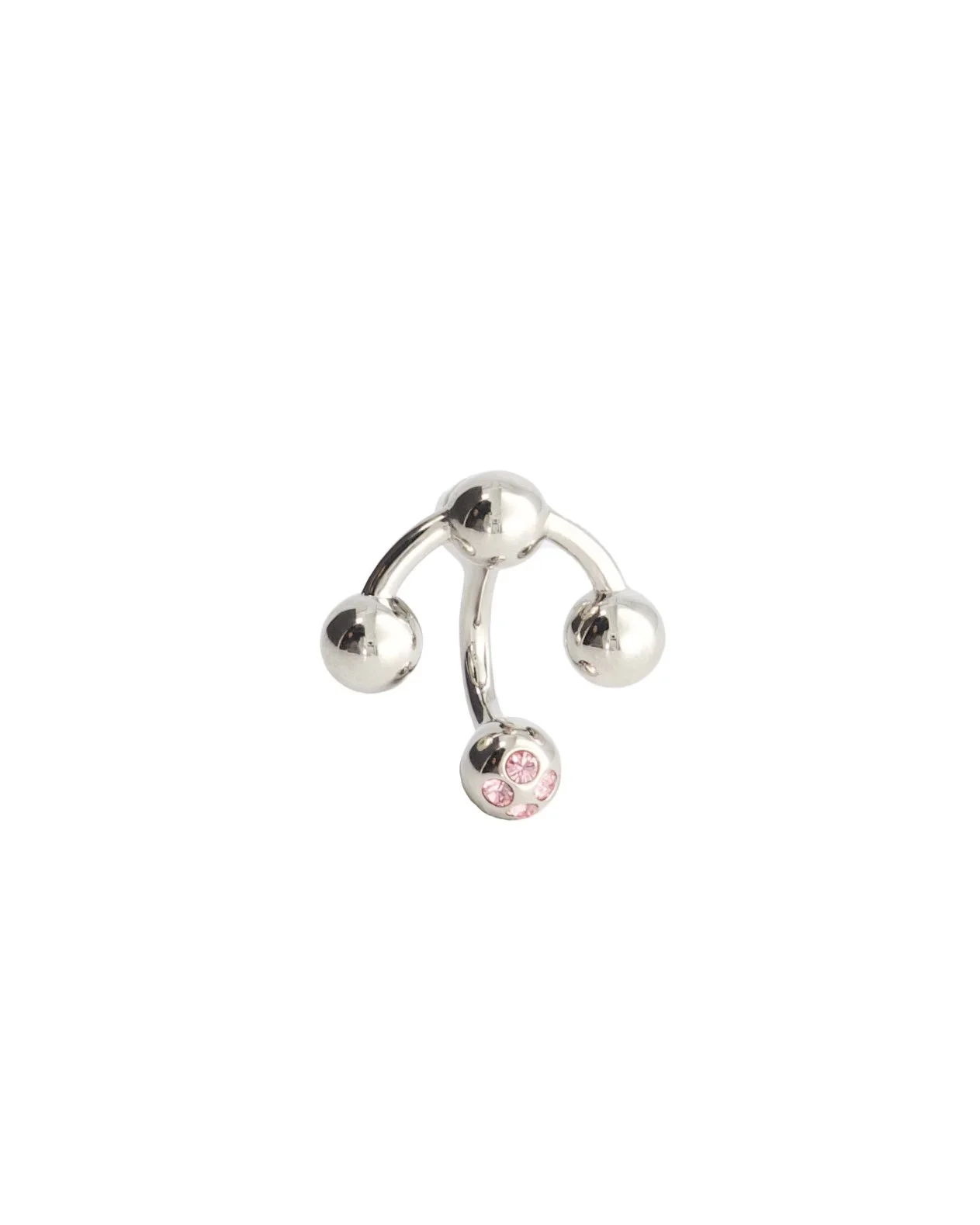 Quadri Earring XS Palladium - Pink Swarovski
