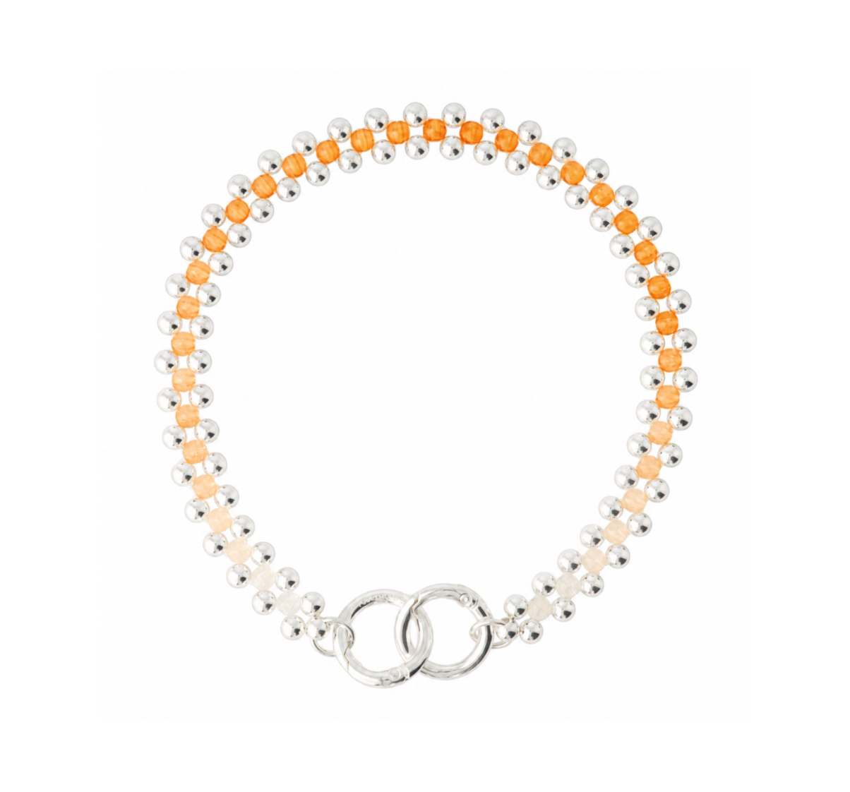 Trinity Necklace - Chocker ⌀ 06 - Silver/ Orange