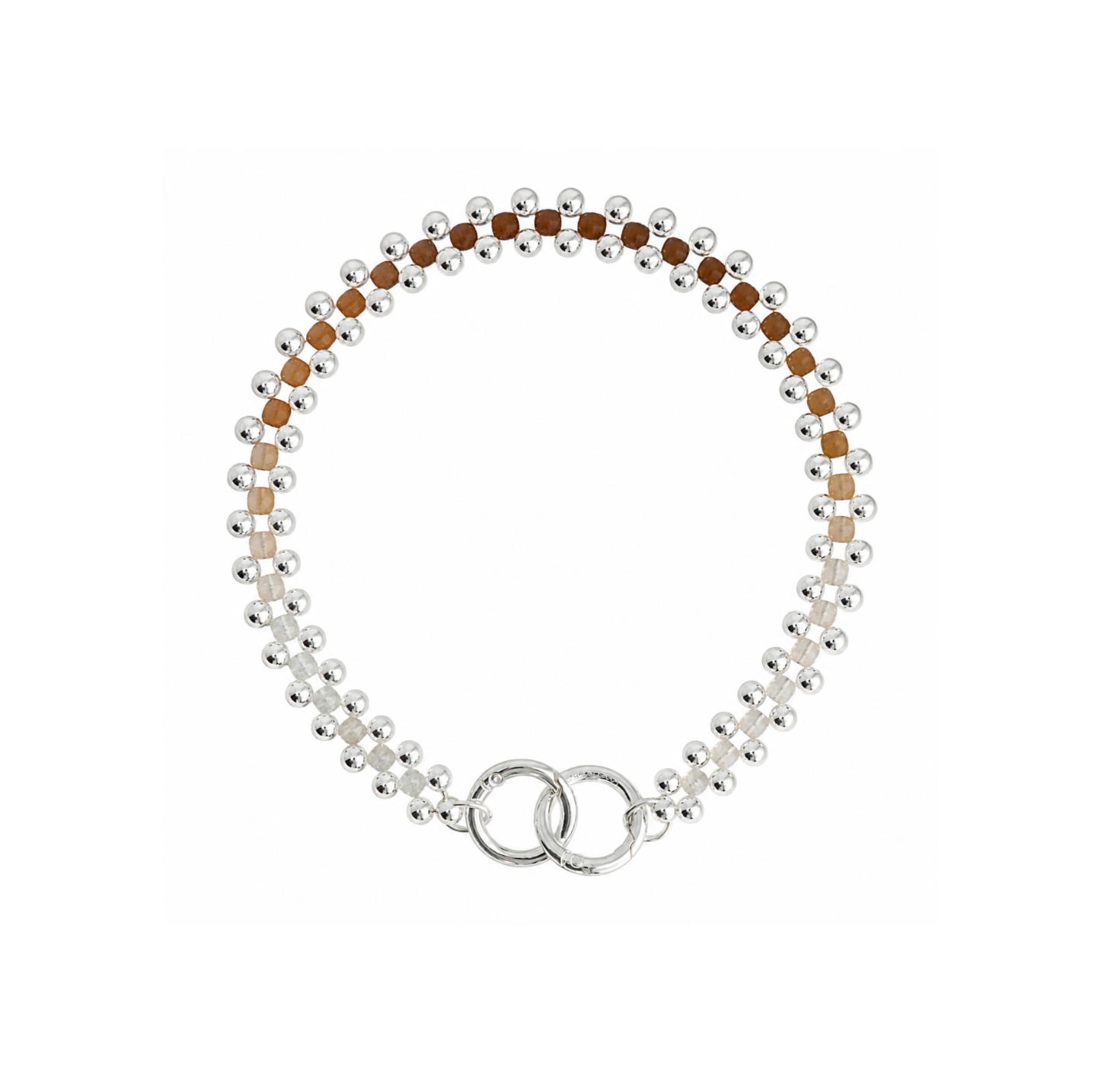 Trinity Necklace - Chocker ⌀ 06 - Silver/ Brown