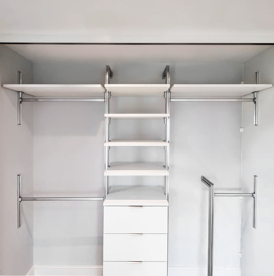 Inside an open wardrobe, cheap and basic. Fitted in brighton, sussex.