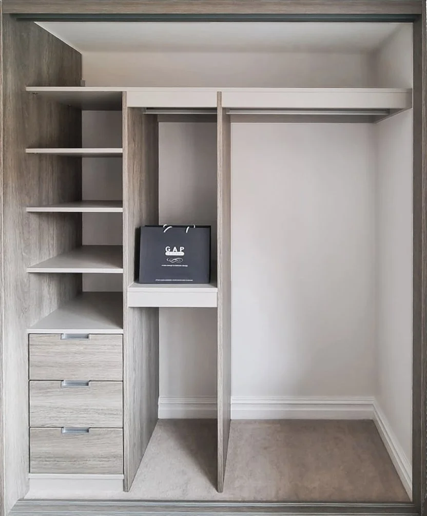 fitted wardrobes parts. Shelves, drawers, dividers and more. Fitted in Brighton.