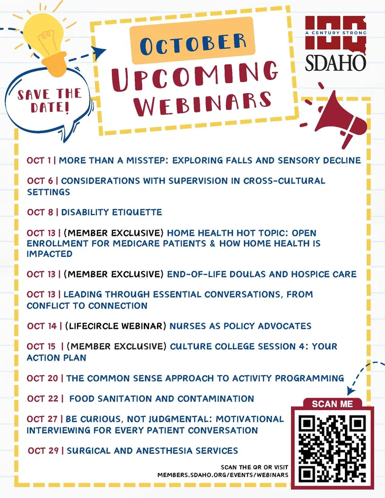 Midwest Service Map SDAHO October Upcoming Webinars - Midwest Medical Edition