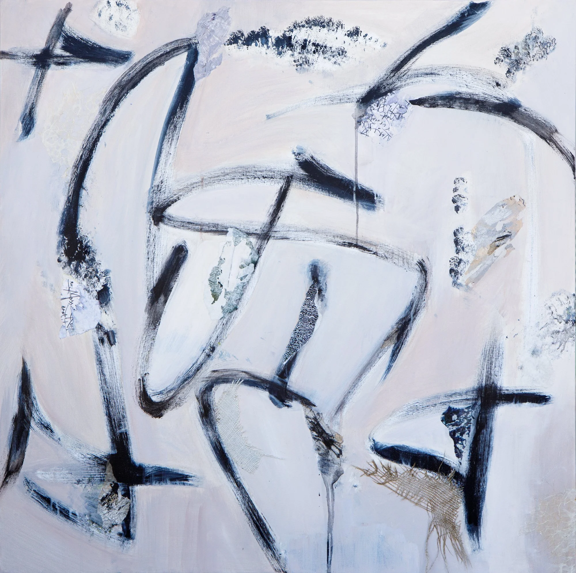 Forgotten Word II, 2023, mixed media on canvas 40 x 40 in
