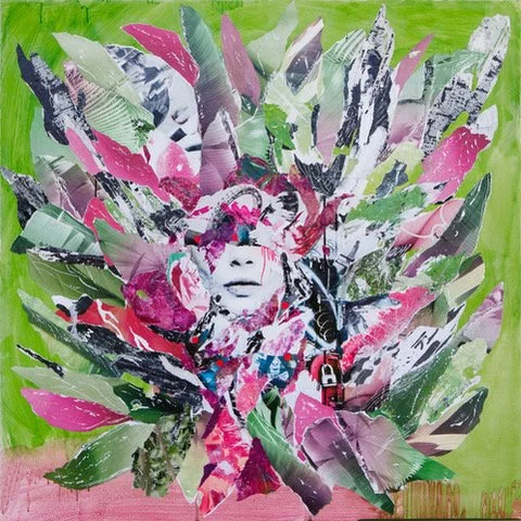 A Glimpse of You III, 2022 
Mixed media, resin on panel 36 x 36 in