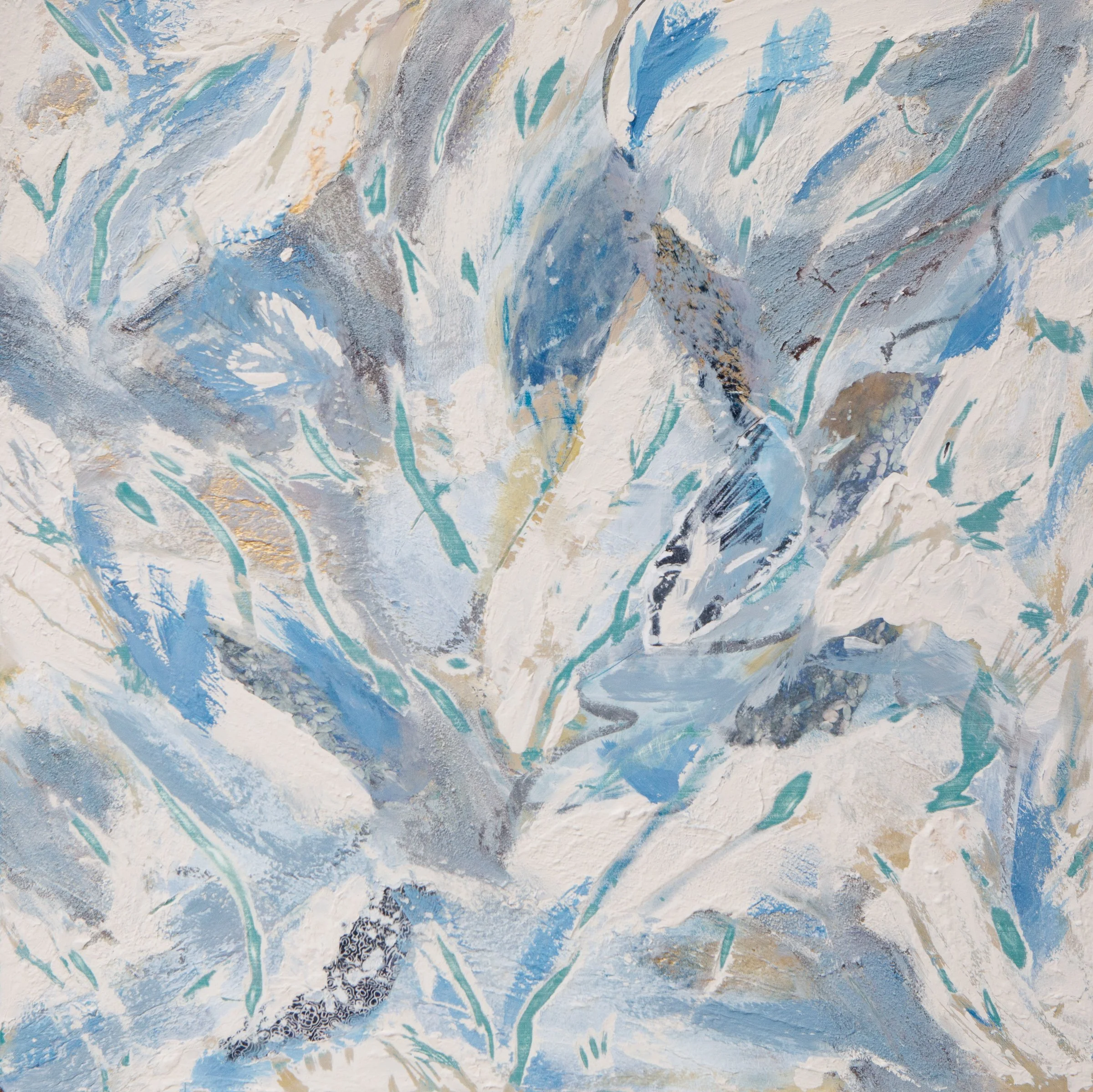 Serene Pools VI, 2023,
Mixed media on panel,
30 x 30 in