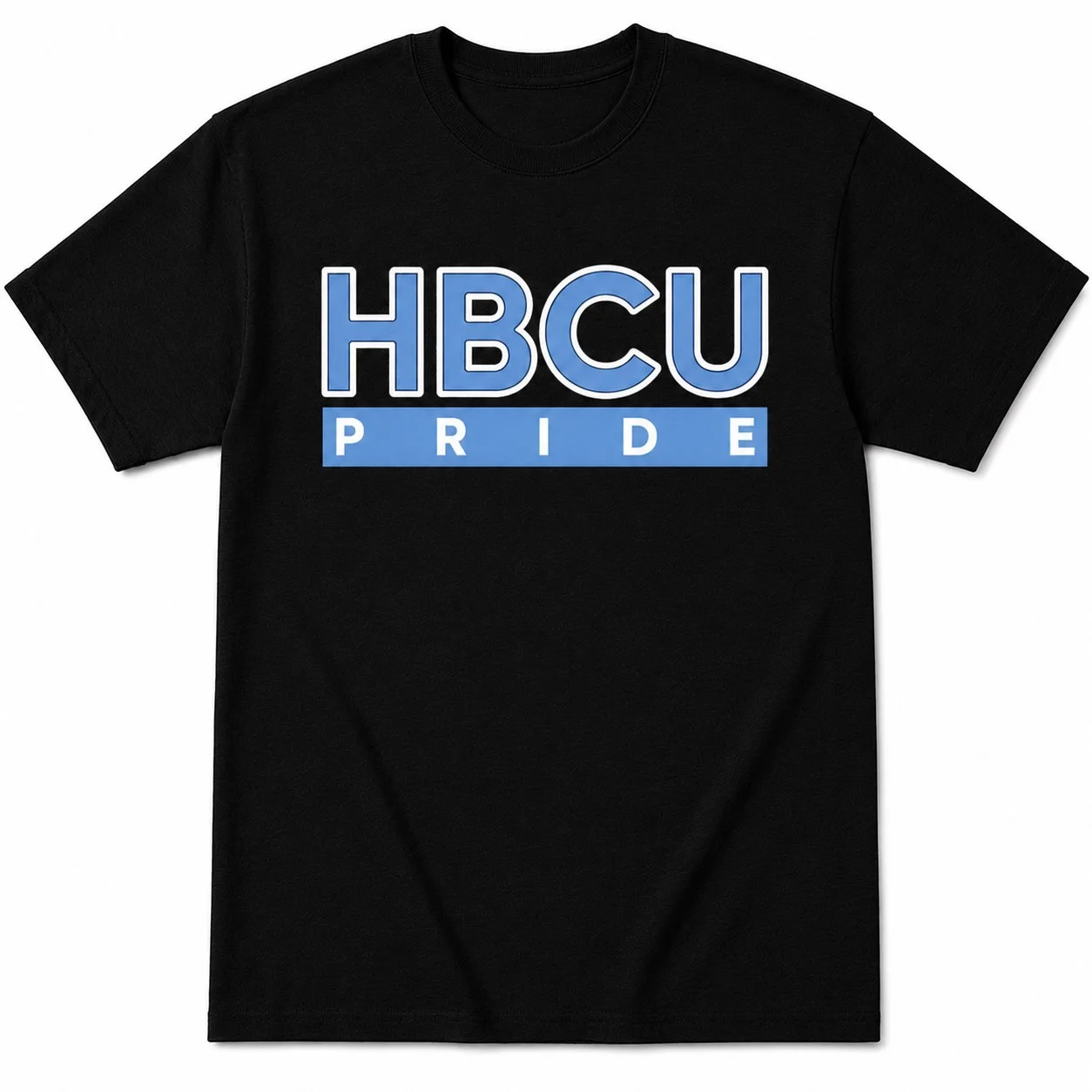The HBCU Pride Tee in Black/Columbia Blue