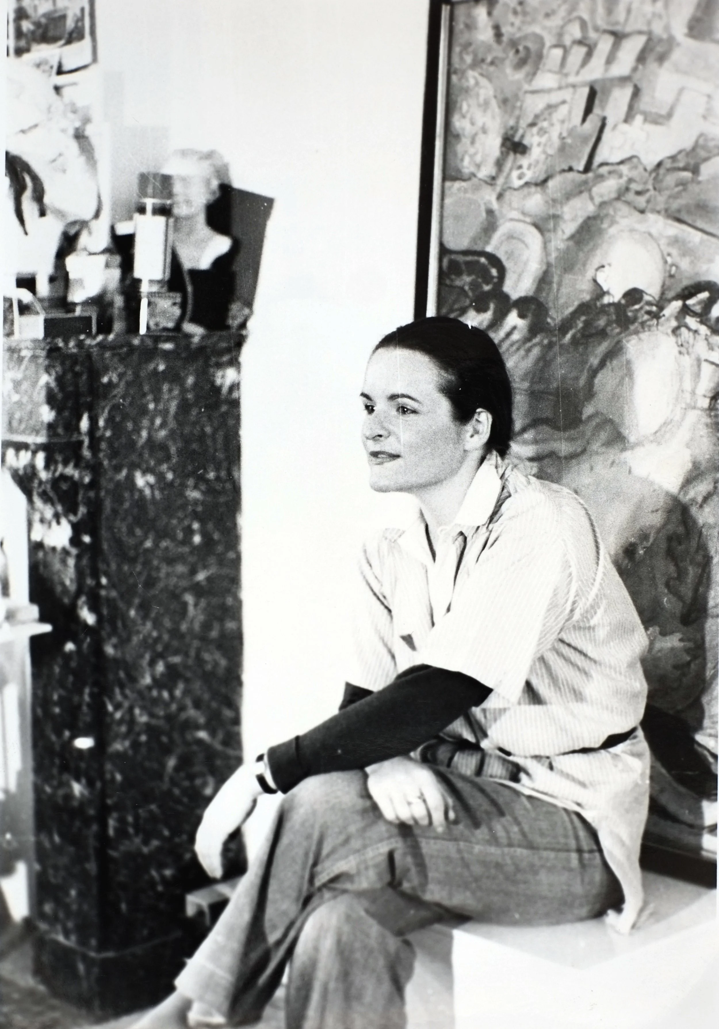 Marianne Van Vyve in her studio in Antwerp c. 1976
