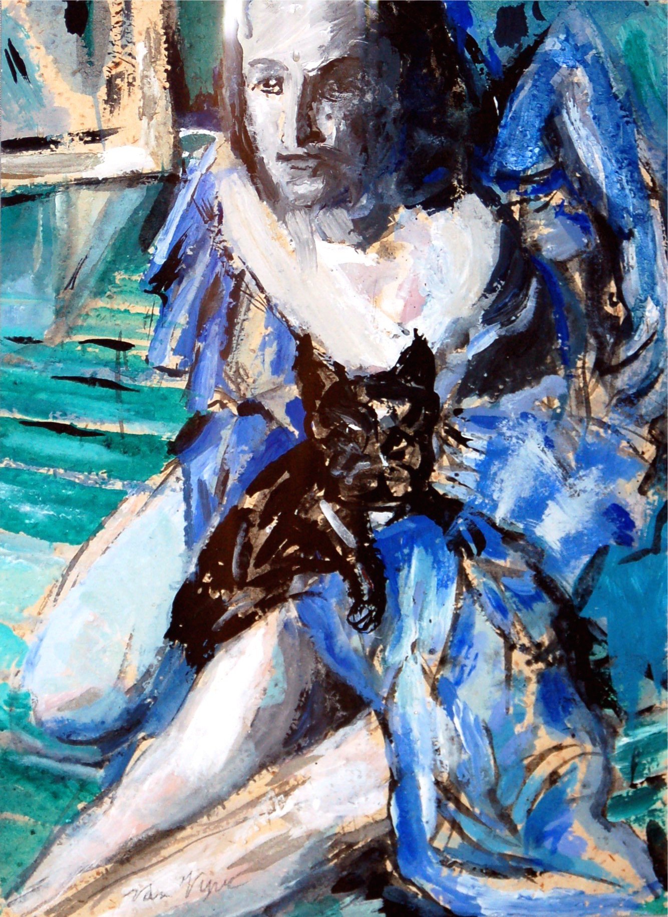 Marianne Van Vyve, Self-portrait with Bully, c.1983