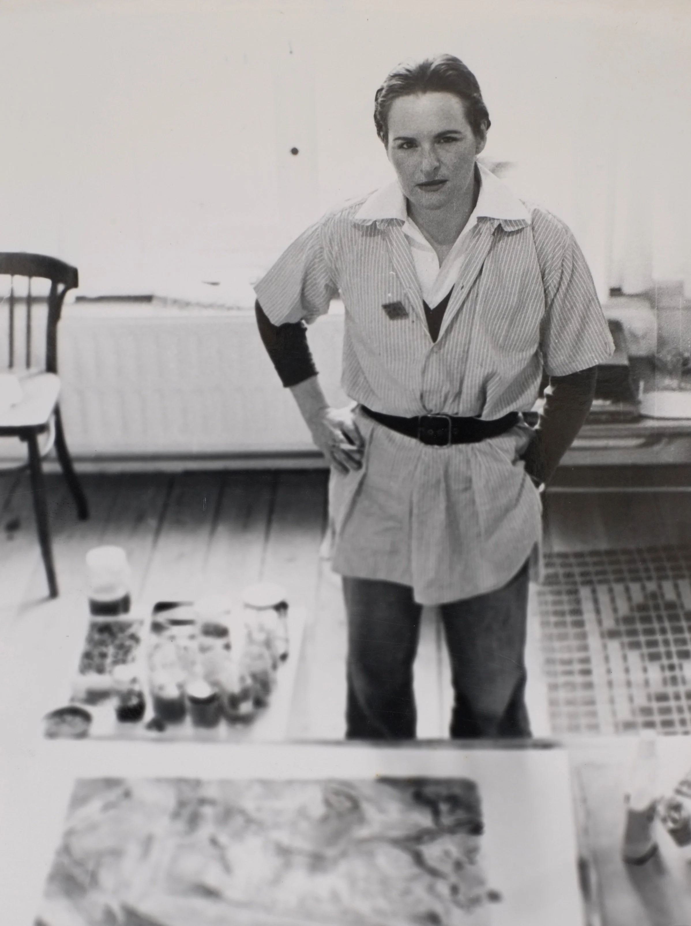 Marianne Van Vyve in her studio in Antwerp, c.1976