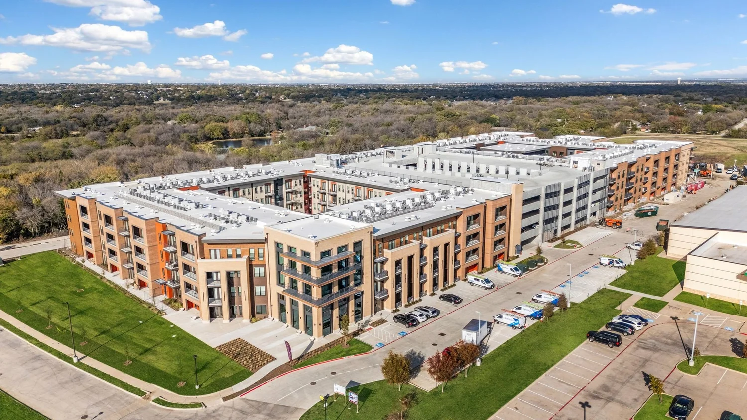 Aerial view of The Alexander apartment community