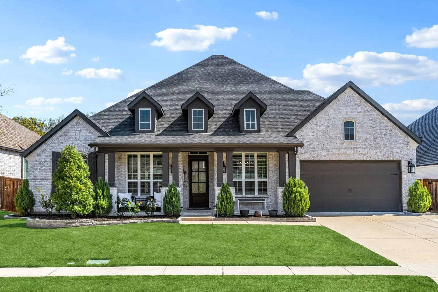 New construction brick home exterior