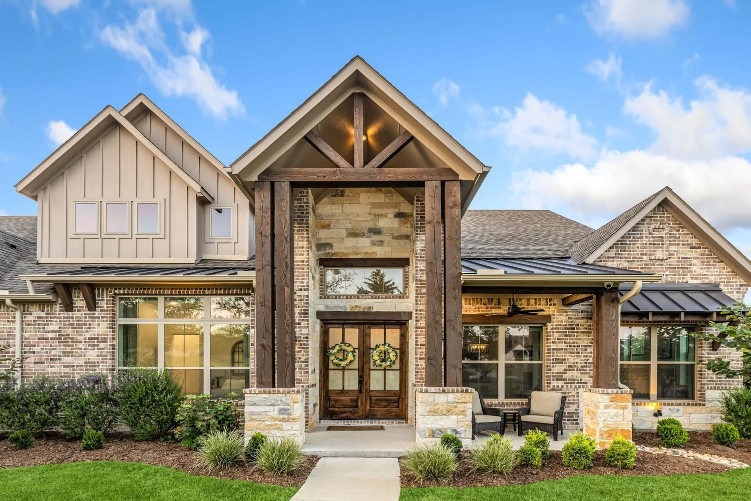 Custom stone and timber home on acreage