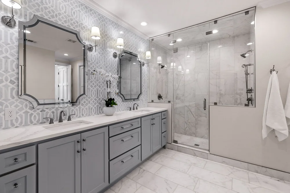 Primary bath with double vanity
