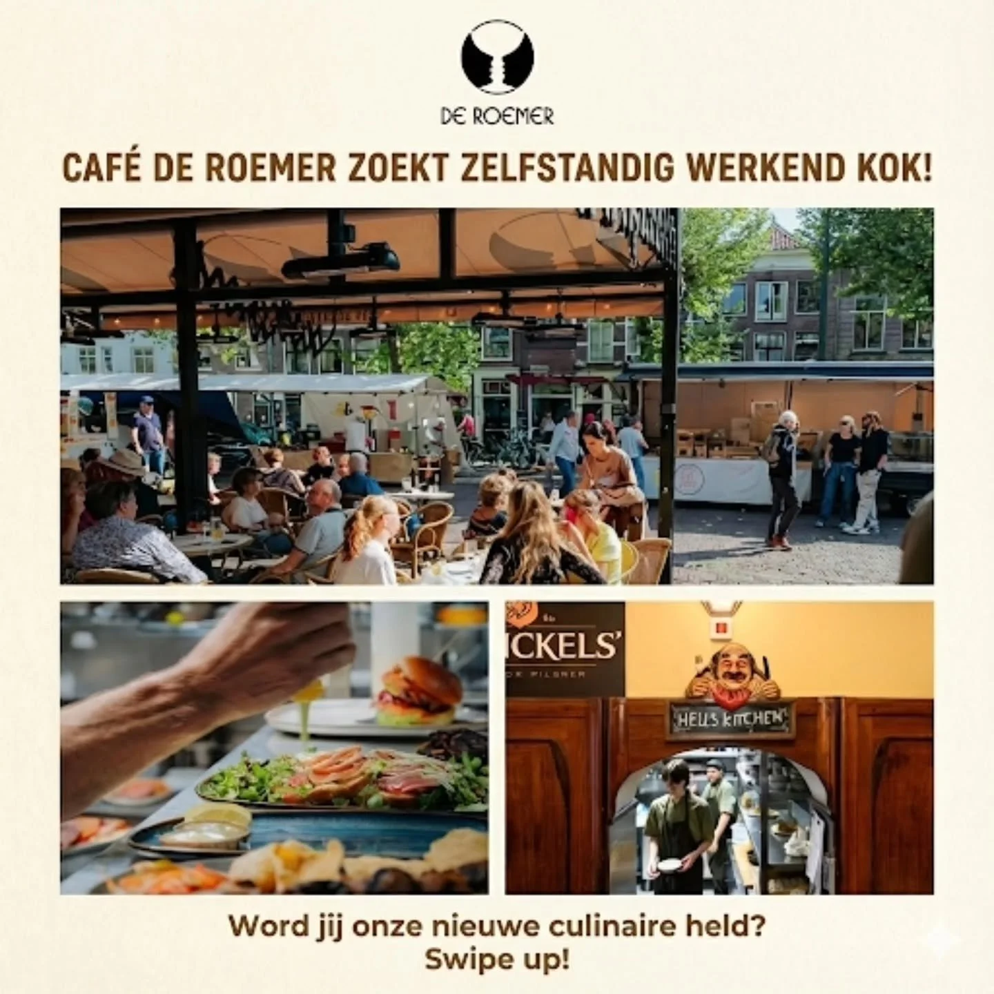 ​⚡️ VACATURE ALERT: ZELFSTANDIG WERKEND KOK! ⚡️
​Wij zoeken versterking! Caf&eacute; de Roemer is een begrip en wegens aanhoudende drukte hebben we jou nodig.
​Wie zoeken wij?
👨&zwj;🍳 Een zelfstandige kok die niet bang is voor een vol terras.
💪 Ie
