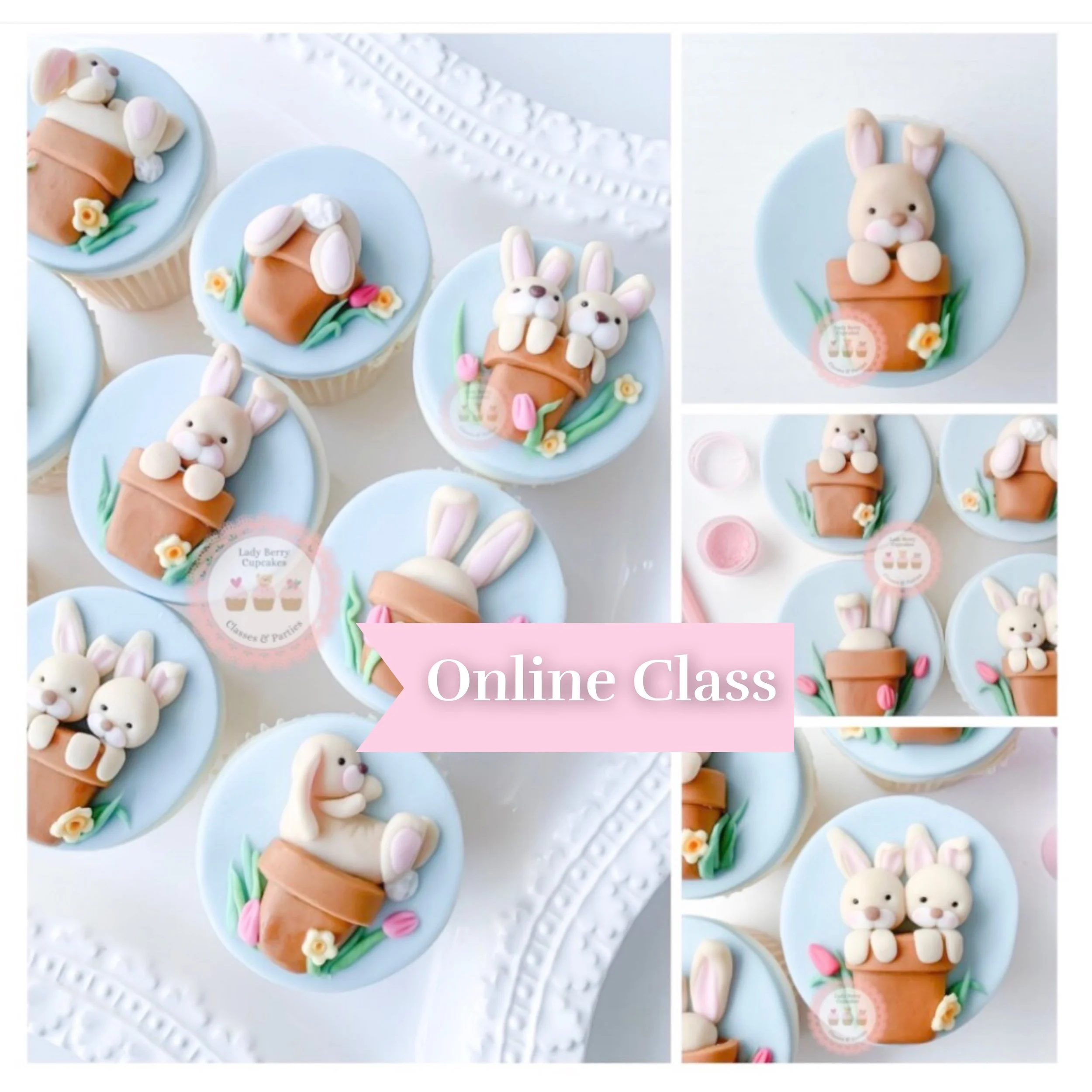 Easter Bunny Pots Cupcake Decorating Class