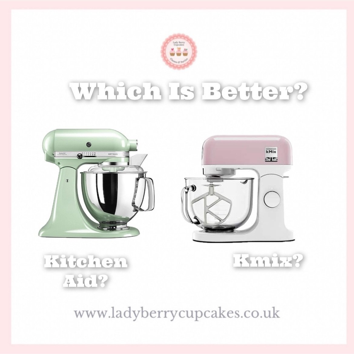 👀 Ok so Which is a better Mixer &amp; Why? COMMENT BELOW! 👇🏼 👇🏼👇🏼👇🏼

⭐️ Let&rsquo;s see what comes out on top! 

#Baking #Baker #CakeDecorating #FoodMixer #Mixer #KitchenAid #kMix #WhichIsBetter #LadyBerryCupcakes #CupcakeDecorating #Cupcake