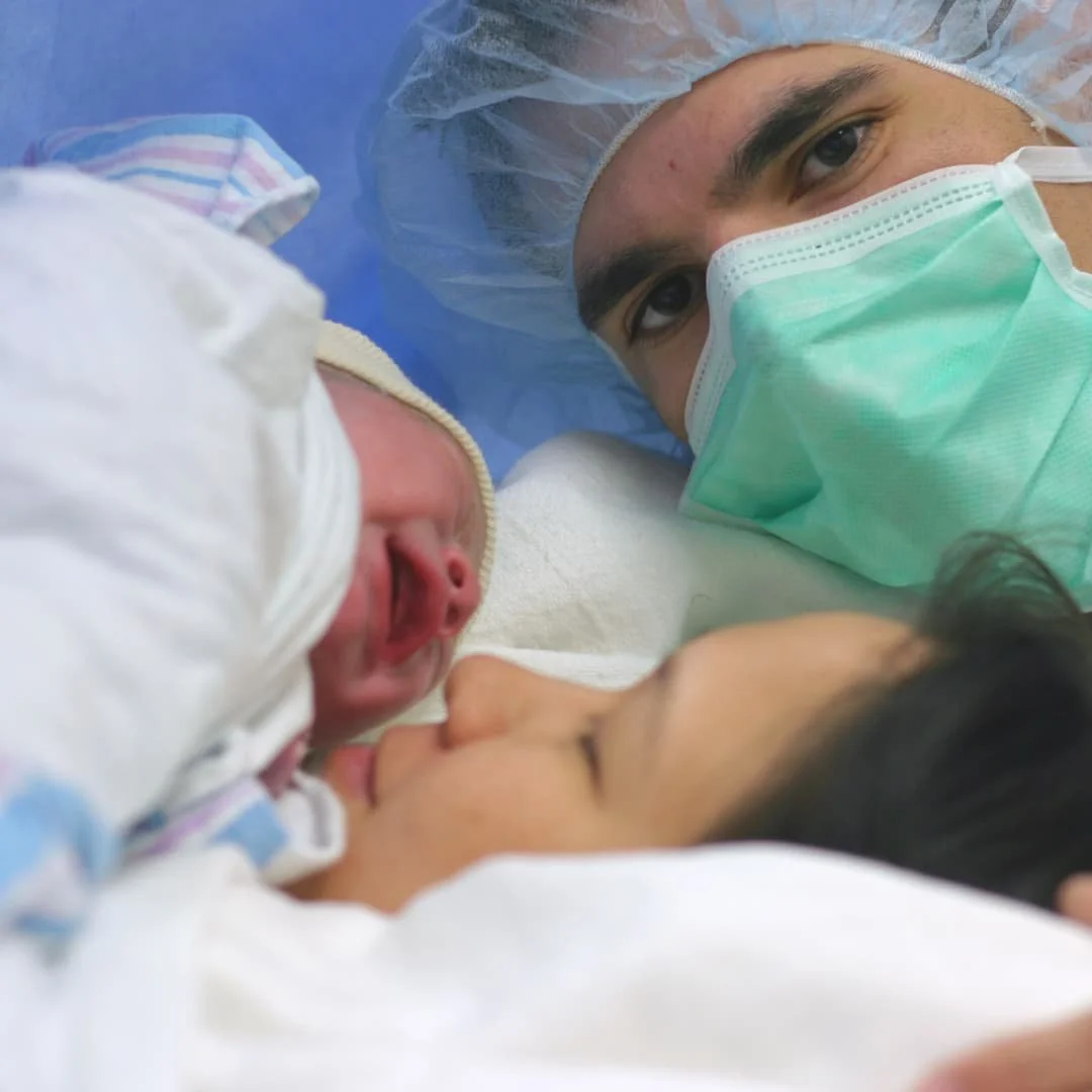 An abdominal or caesarean birth