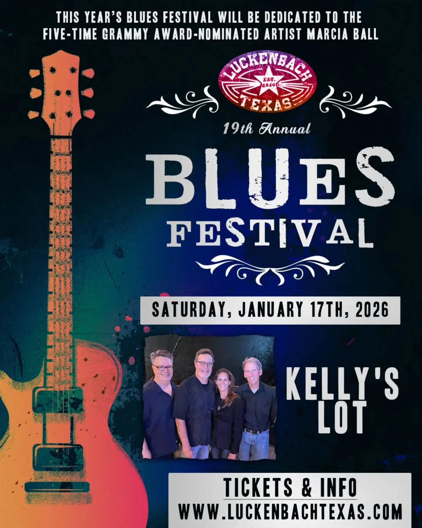 19th Annual Blues Festival on Jan. 17th, 2026! 🎸performing this year will be Kelly's Lot, along w/Aaron Stephens, Ben Beckendorf Band,  Calloway &amp; The Prickly Pears, &amp; Soul Wagon 🎟 LINK IN BIO 

Just 12.5 miles from downtown Visit Frederick
