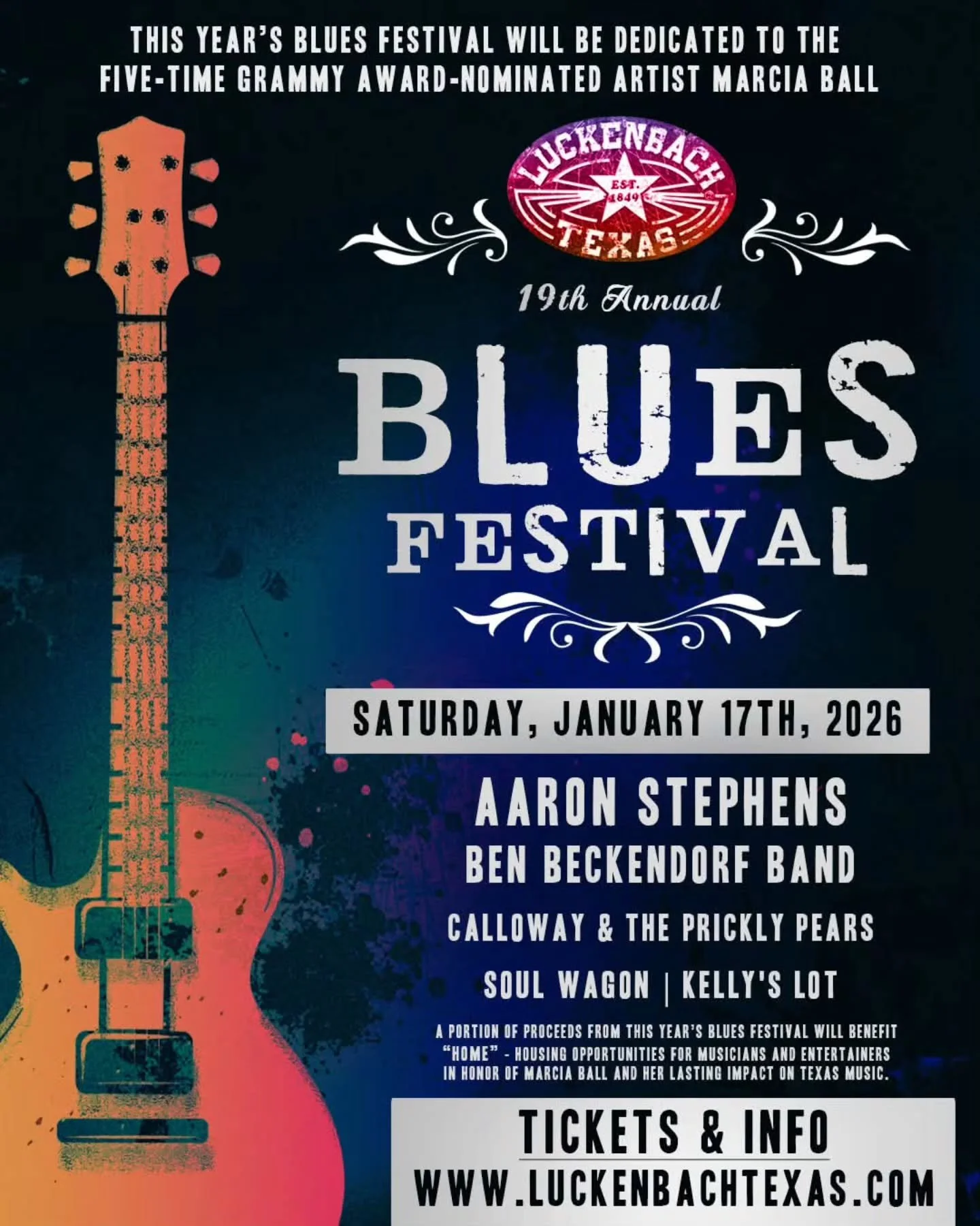 🎸Don't miss our 19th Annual Blues Festival Sat. Jan. 17th, 2026 at 1pm! Line-Up: Aaron Stephens, Ben Beckendorf Band, Calloway &amp; The Prickly Pears, Soul Wagon, &amp; Kelly's Lot 🎟 ON SALE NOW: https://bit.ly/2026-LBTBF

🎹 This year's Blues Fes