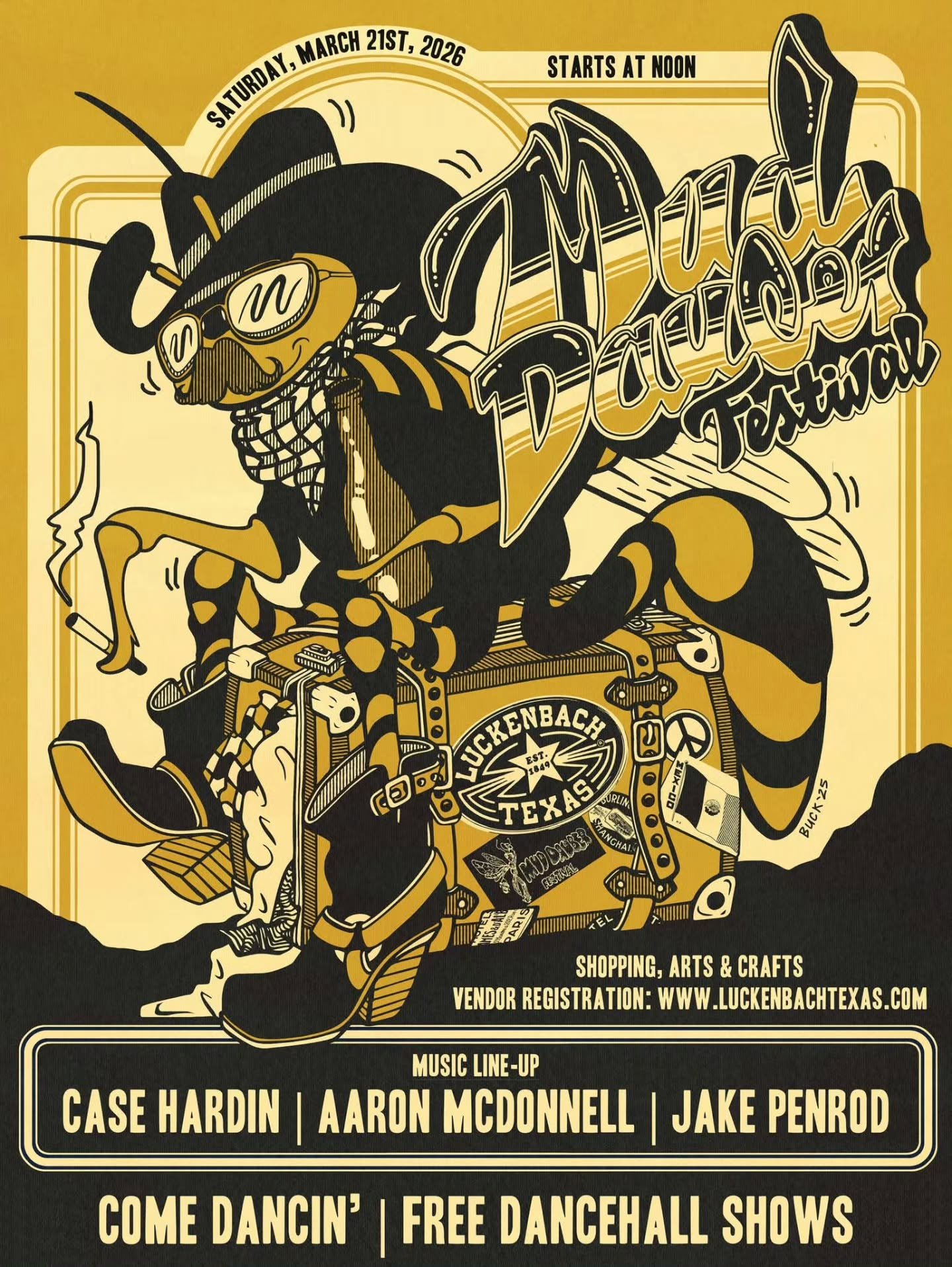 🤠 COME DANCIN' on Sat. March 21st and celebrate the "Return of the Mud Daubers" to Luckenbach Texas! FREE Live music in the dancehall: Jake Penrod | Aaron McDonnell | Case Hardin

Shopping, Arts &amp; Crafts� - VENDOR REGISTRATION AVAILABL