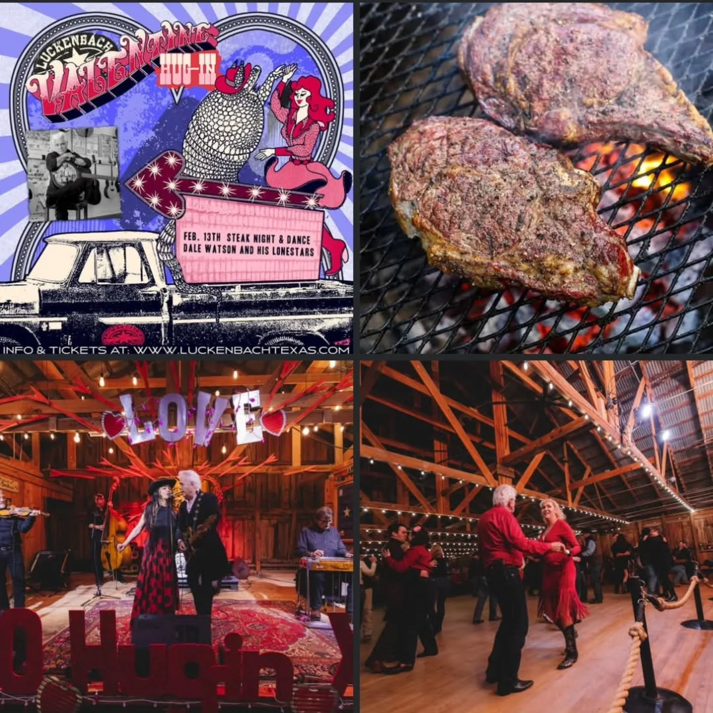 🥩LAST CALL FOR the Valentine's Steak dinner ticket add-on! Just the ONLINE SALES for the steak dinner add-on WILL END on SUNDAY, FEB. 8TH at midnight, so get'em while you can at www.luckenbachtexas.com 

(12oz RIBEYE STEAKS WILL BE COOKED MEDIUM RAR