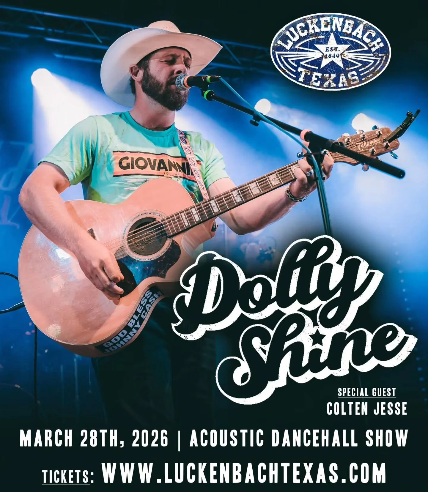 Dolly Shine + Colten Jesse | Dancehall Show | Saturday, March 28th, 2026 🎟 LINK IN BIO 

#LuckenbachTexas #EverybodysSomebody #dollyshine