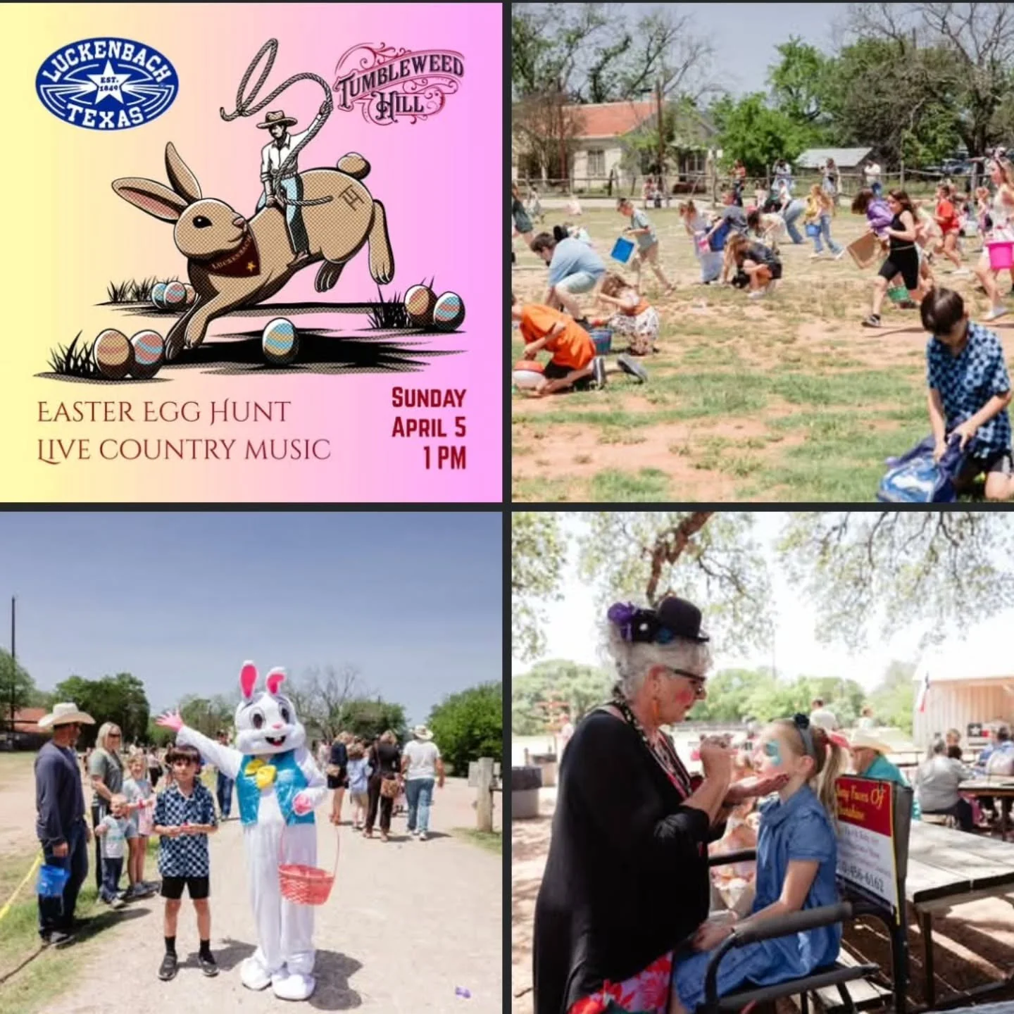 Let's go to Luckenbach Texas! 🐣 EASTER EGG HUNT ON APRIL, 5TH, 2026 at 1pm 🐰 FREE FAMILY FUN &amp; Live Music: Tumbleweed Hill, MORE INFO AT https://bit.ly/4qpyHyl

#LuckenbachTexas #EverybodysSomebody #eastersunday