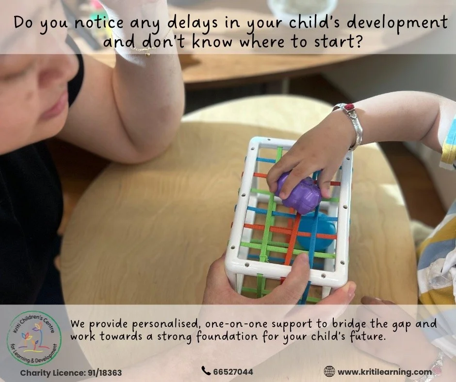 Wondering if your child is on track? As a parent, it is natural to worry about your child's development. KCC is here for you. At KCC, our Early Intervention programmes are designed to meet your child exactly where they are.
We provide a warm, nurtu