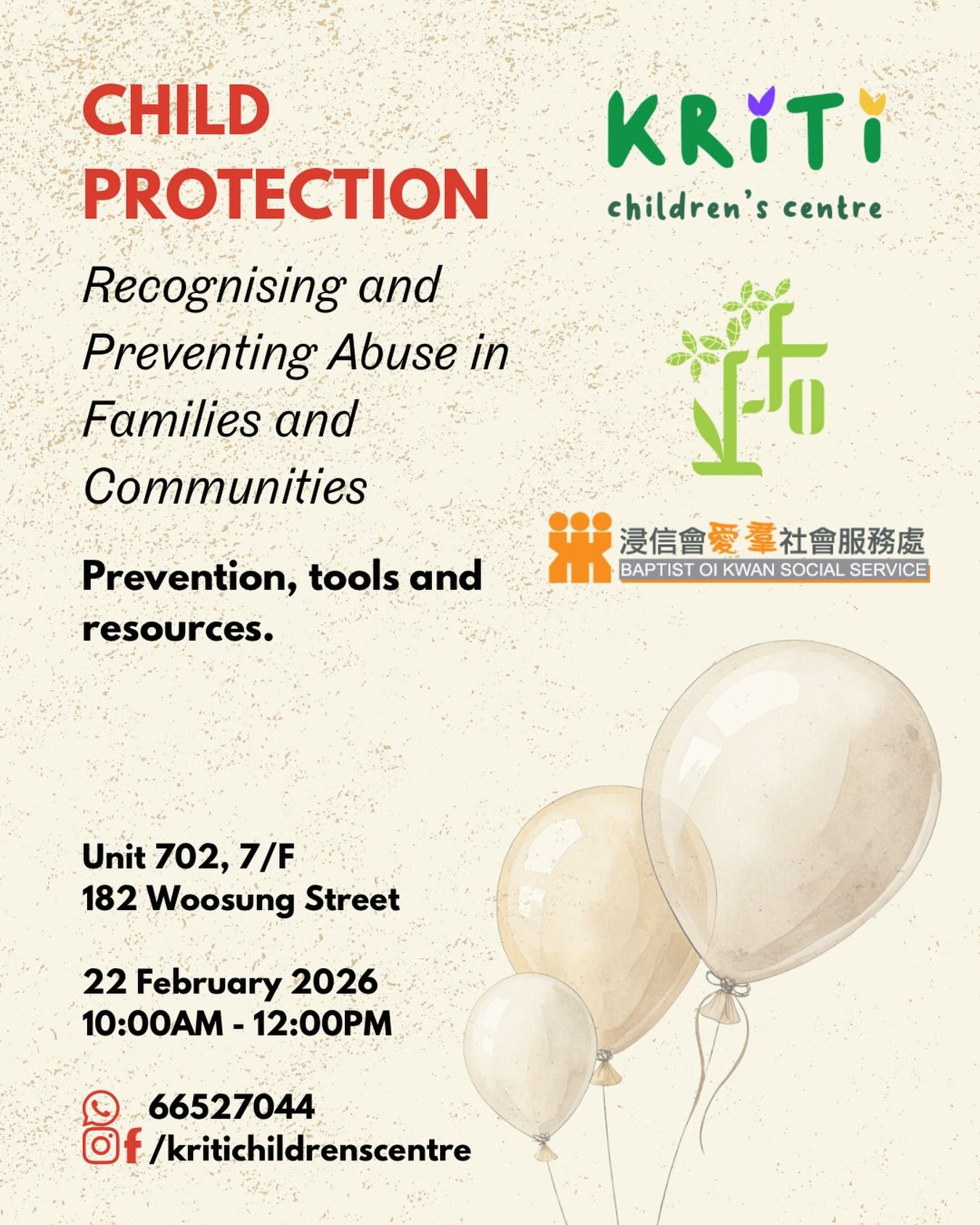 🚨 Parents, what if you could spot the signs of child abuse before it&rsquo;s too late?🚨 

Dive into practical tips in our workshop where we will talk about recognising abuse, preventing it, and building safer homes. Protect what matters most&mdash;