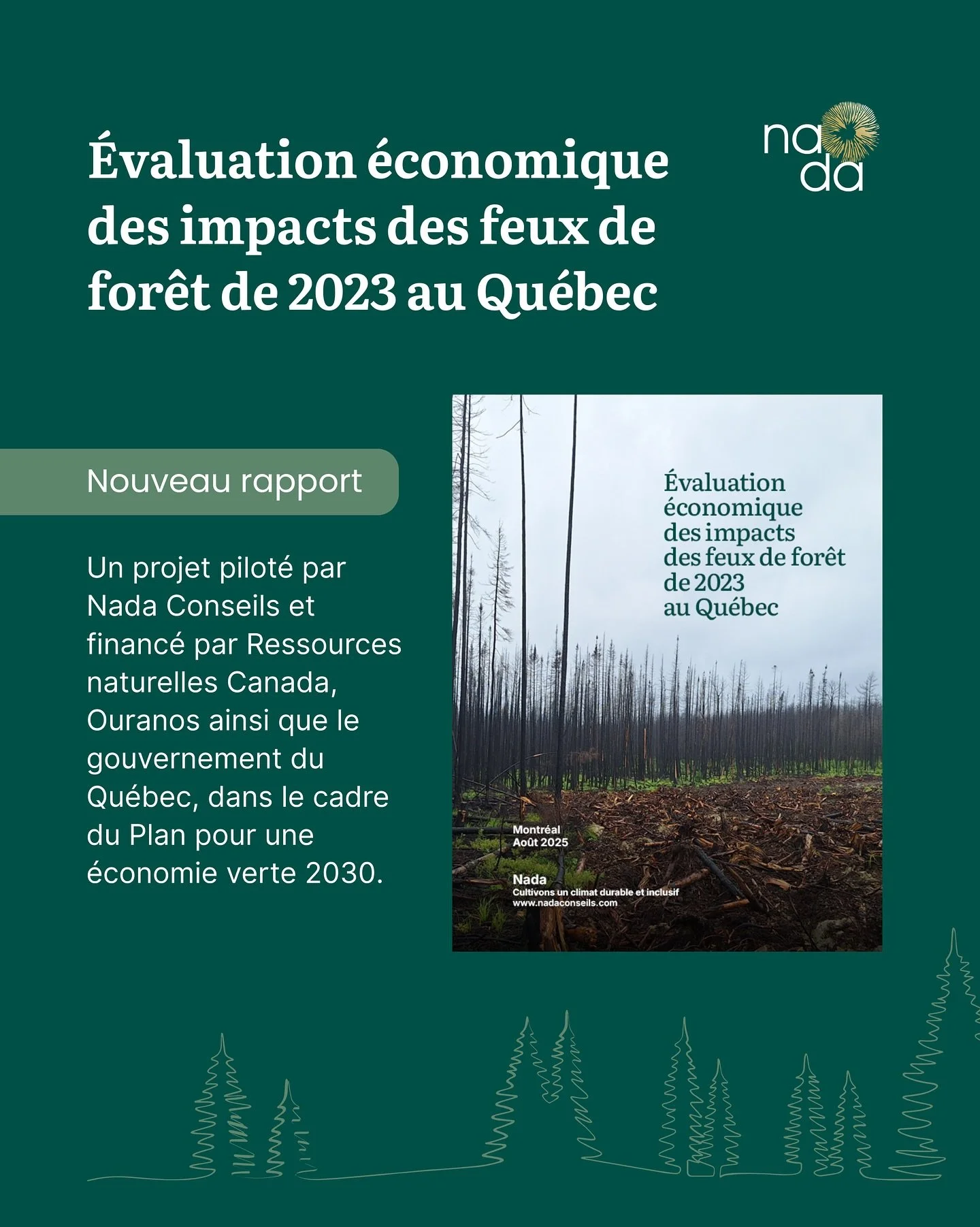 🌲 Feux de for&ecirc;t de 2023 au Qu&eacute;bec  Apr&egrave;s un an et demi de travail, c&rsquo;est avec beaucoup d&rsquo;enthousiasme que nous publions le rapport d&rsquo;&eacute;valuation &eacute;conomique des impacts des feux de for&ecirc;t de 202