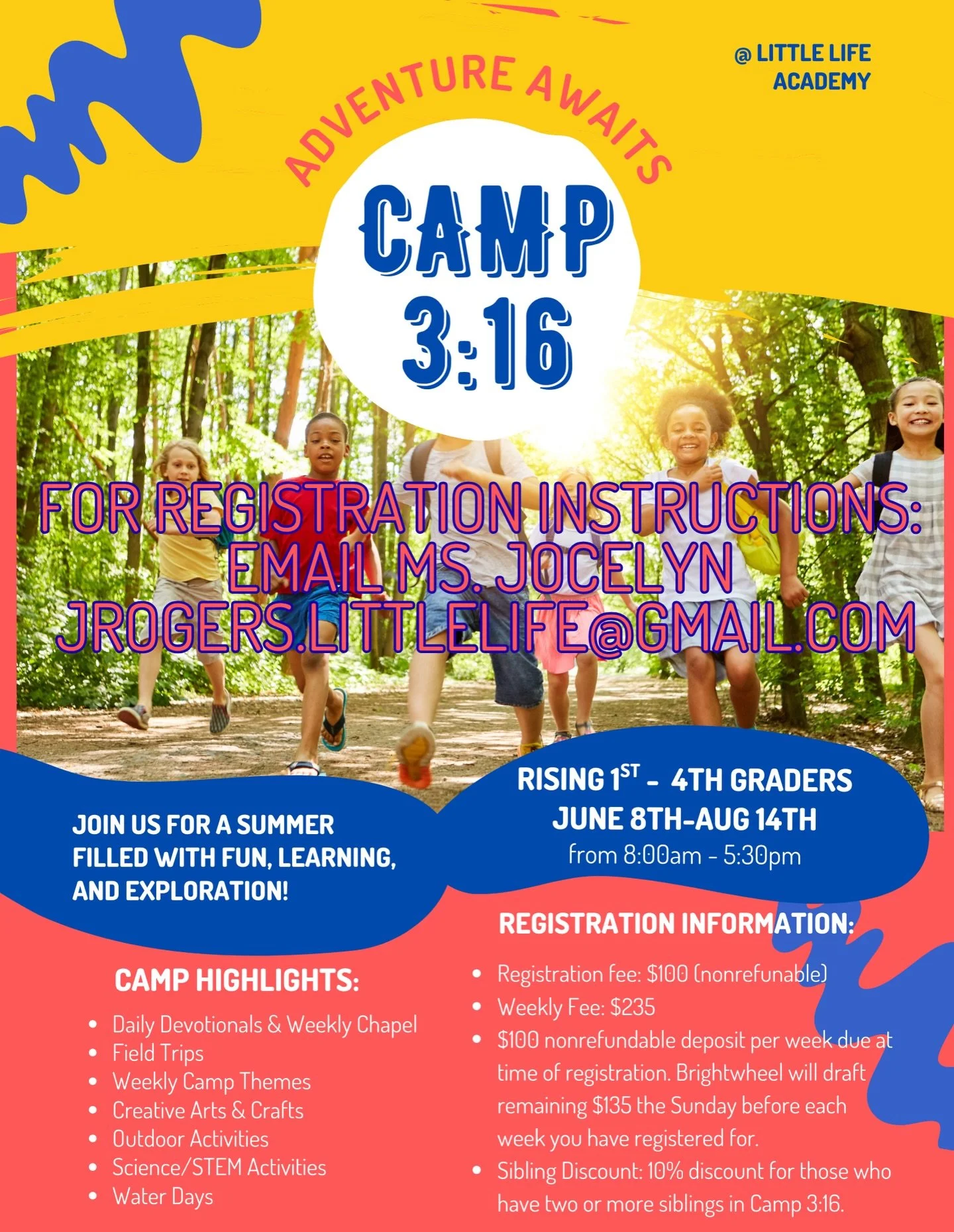 Little Life Acadey&rsquo;s summer program is just around the corner! For registration instructions email Ms. Jocelyn at jrogers.littlelife@gmail.com 
#lifecharlotte