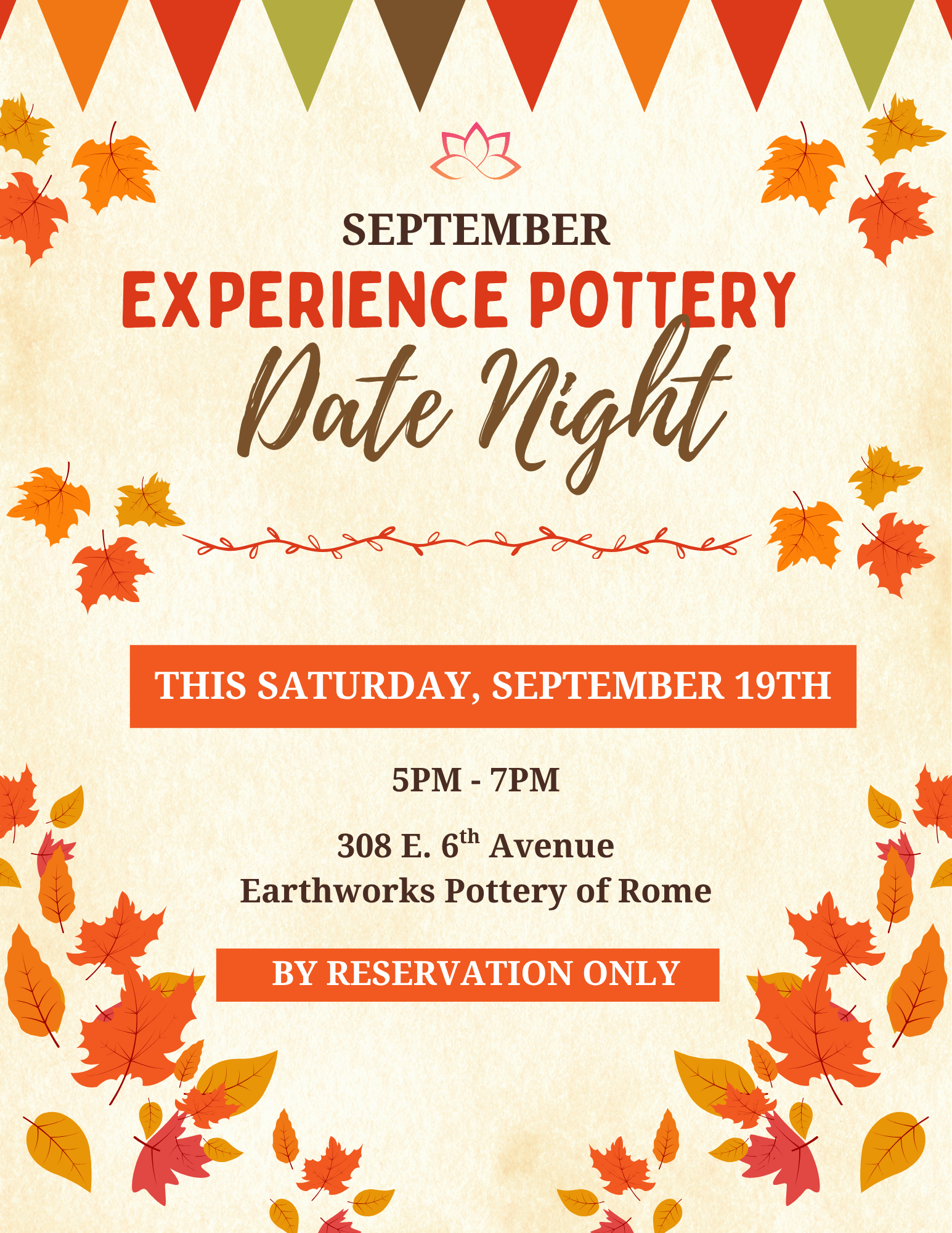 Experience Pottery/Date Night - Wheel Throwing Event