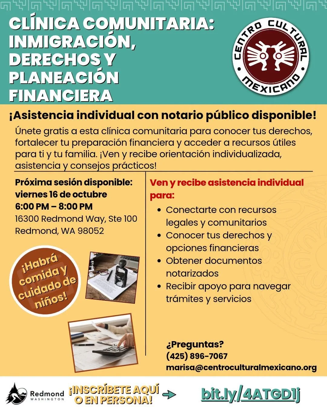 Clínica Comunitaria: Inmigración, Derechos y Planeación Financiera.