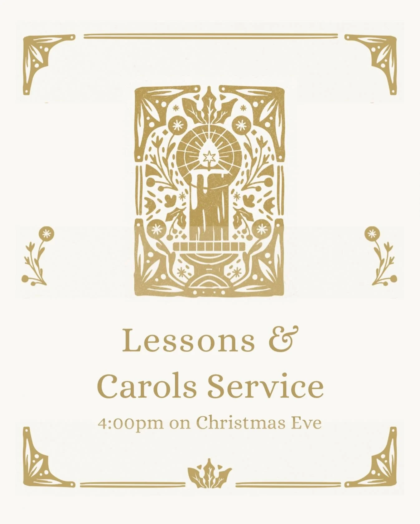 ✨As you make plans we hope you will plan to join us on Christmas Eve at 4 PM  for our Lessons &amp; Carols service ✨

it will be a service for every age and every stage of life.

A Christmas Eve full of a joyful lessons and carols, a hope-filled gath