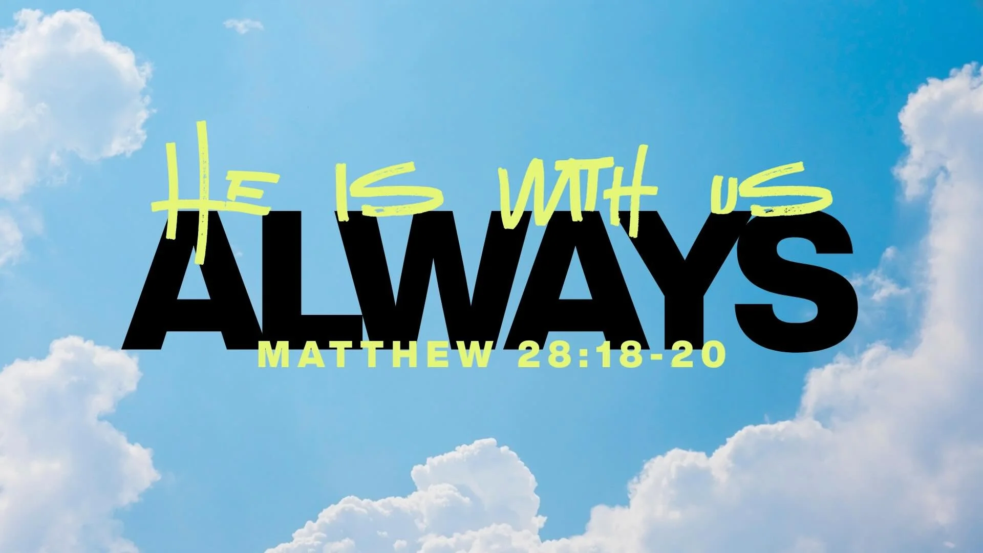 What does it really mean that God is with us?

And how does that change the way we live, love, and go?

This Sunday, we&rsquo;re talking about
God With Us + The Great Commission.

You don&rsquo;t need to be perfect.
You don&rsquo;t need to have it al