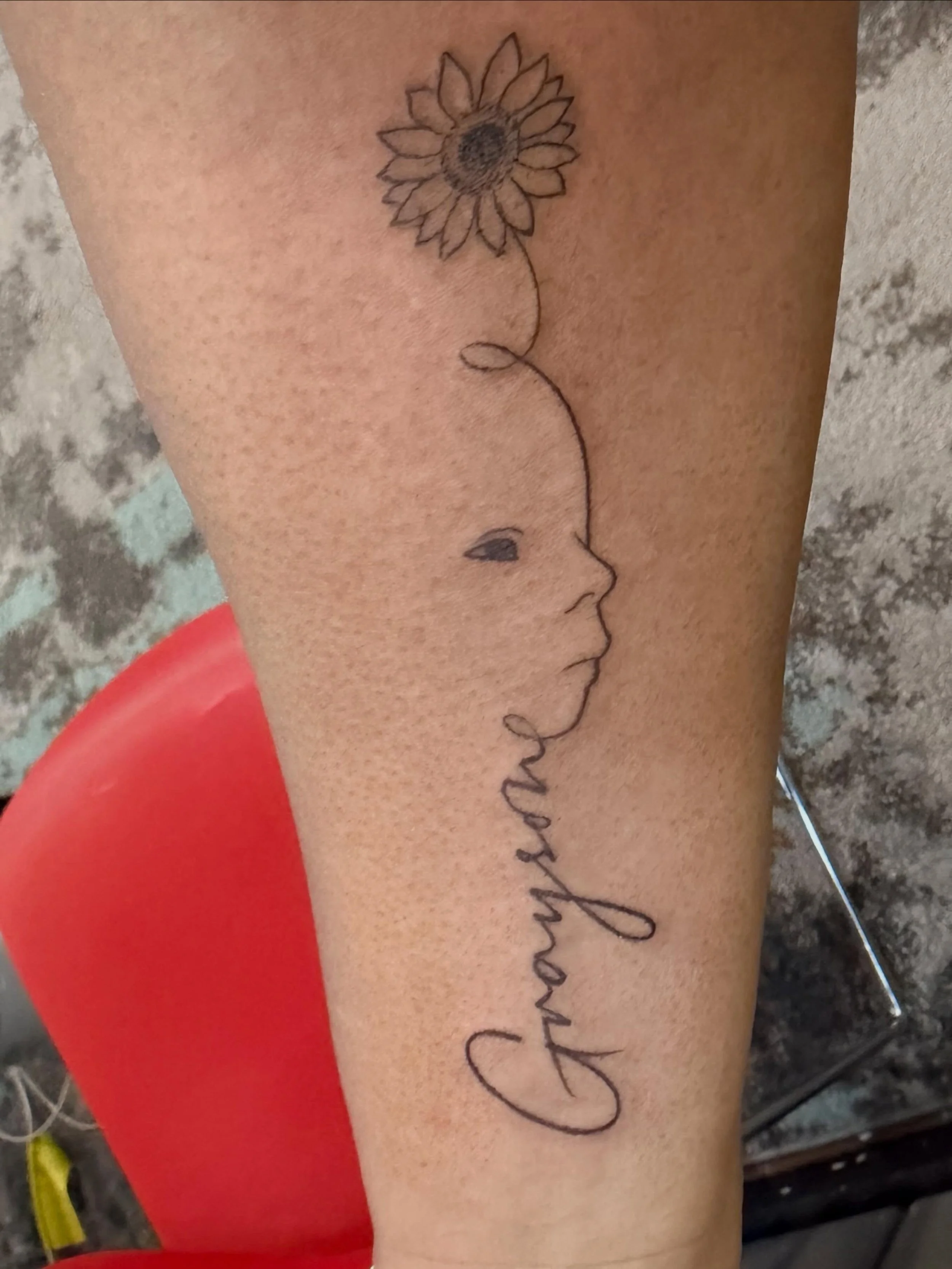 As long as I&rsquo;m living, my baby you&rsquo;ll be 💙👼🏽

@silverfoxtattoo.ny