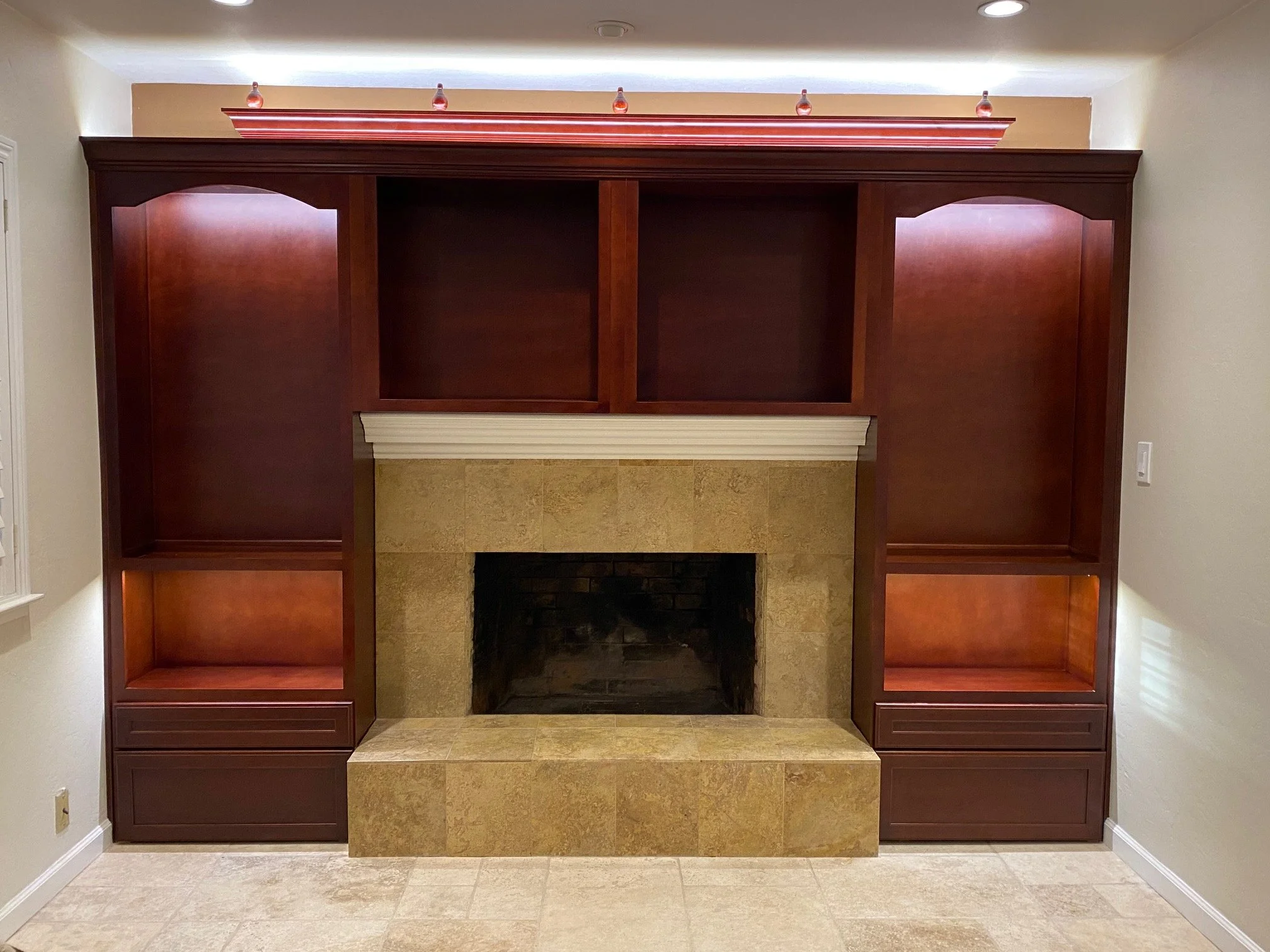 Built-ins around fireplace