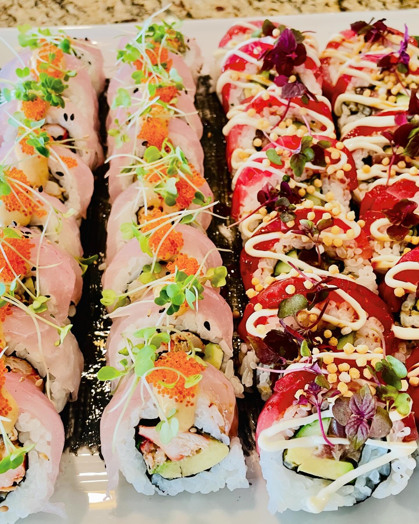 Sushi is hands down my favorite to eat and create! Some of my creations to eat through your eyes enjoy.
#sushi #sushilovers #creativity #foodstagram #mauiprivatechef  #hawaii #eatclean  #eatlocal