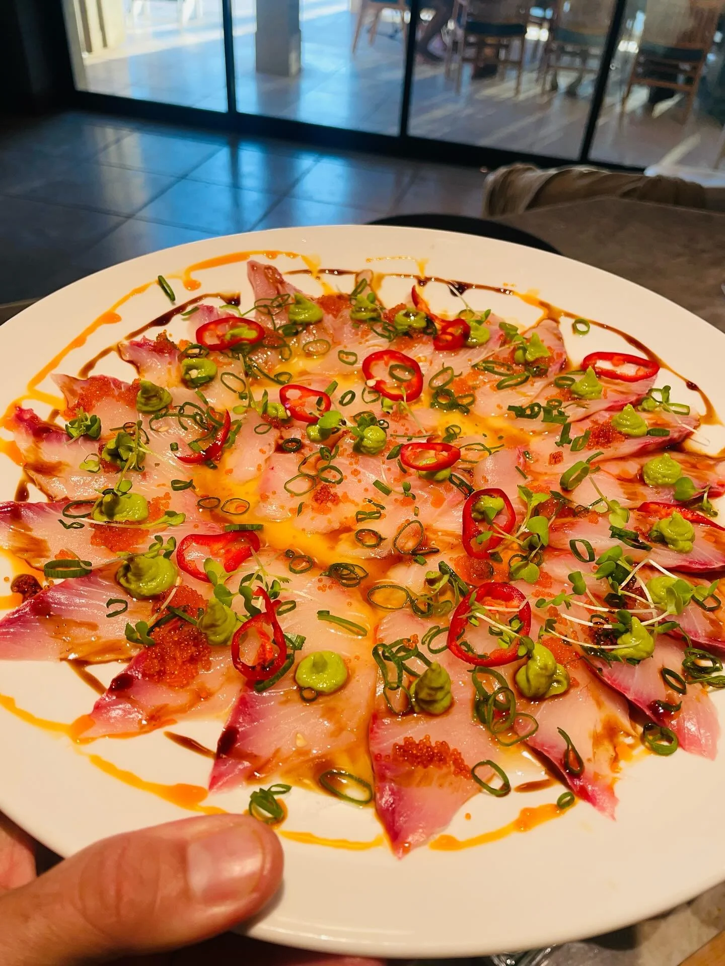 Kampachi Crudo 🐟✨ A perfect taste of Hawaii, citrus, and umami topped with chili, tobiko, wasabi, and microgreens. Fresh, vibrant, and unforgettable. 🌺 #MauiPrivateChef #KampachiCrudo
Want me