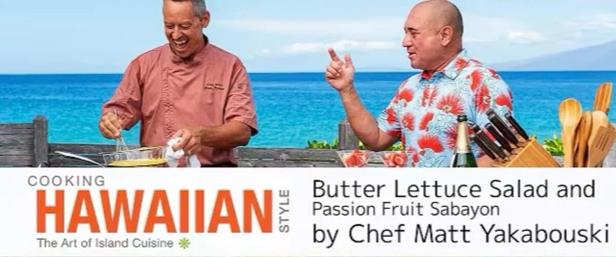 Maui private chef Matt Yakabouski filming for Cooking Hawaiian Style.