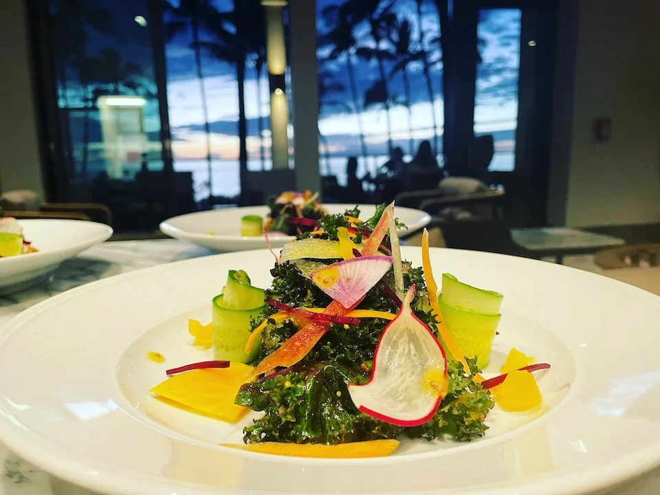 Kula kale salad with fresh Maui kale.