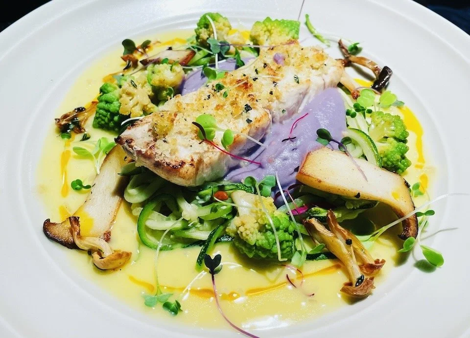 Macadamia nut crusted fresh catch with Maui flavors.