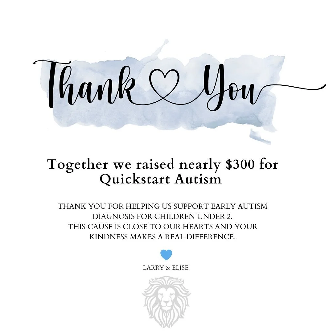 We&rsquo;re so proud to share that our raffle raised nearly $300 for @QuickStartAutism a local organization that helps fund early autism diagnoses for children under two. 💙

This cause means so much to us personally. During one of the lockdowns, our