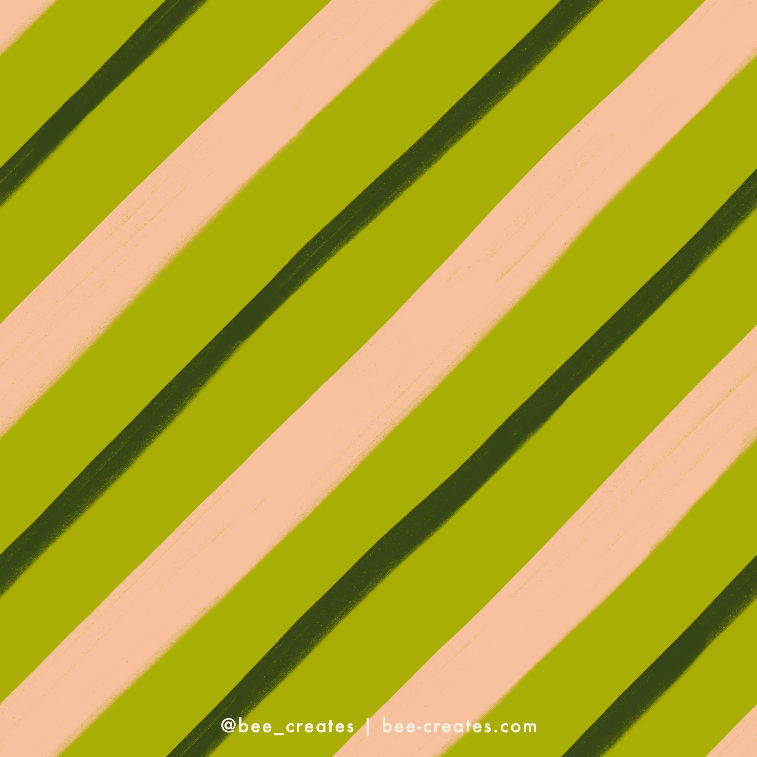 Peppermint Pinstripe Blush &amp; Dark Green | BEE25-C10