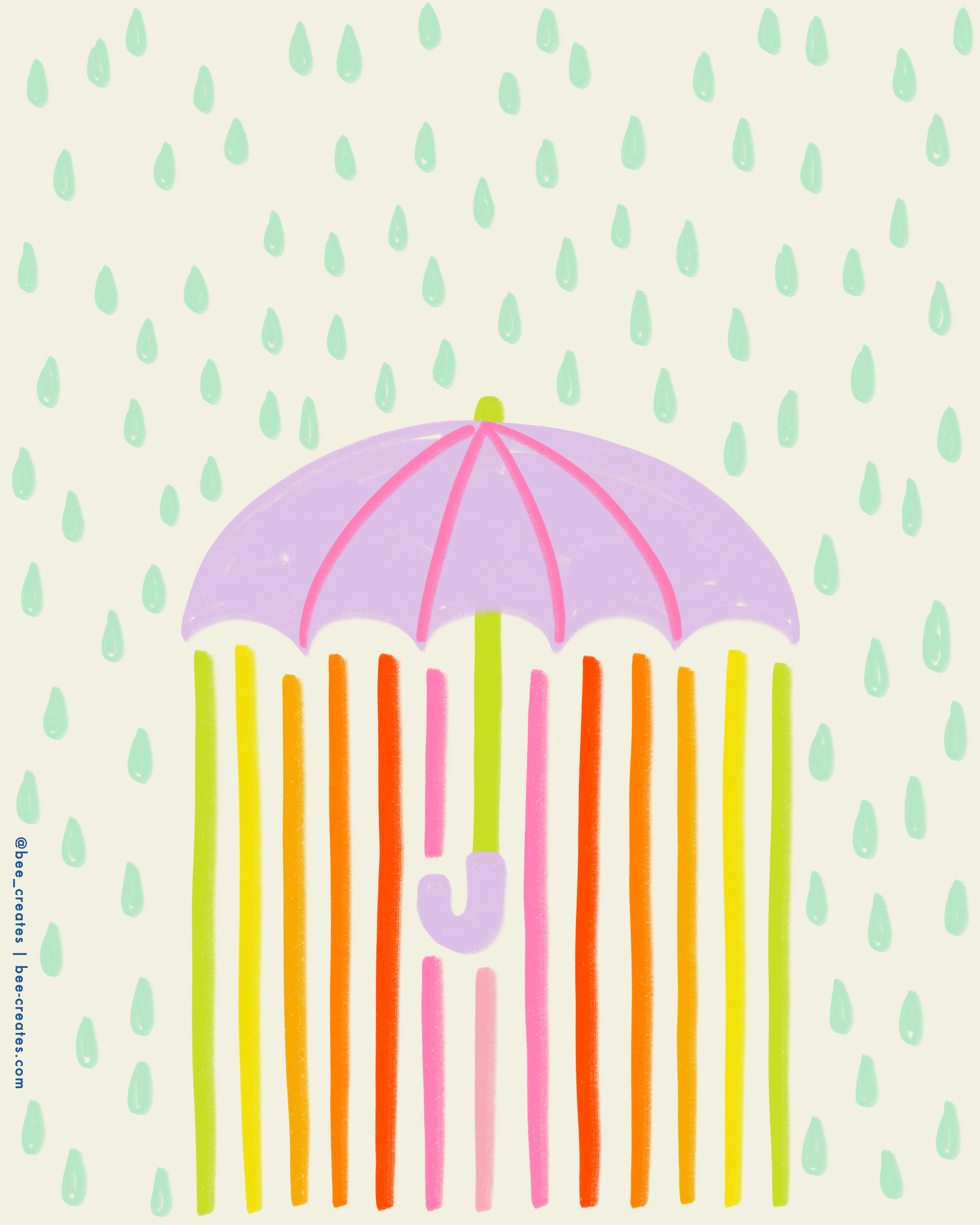 Rainbow Umbrella - Lilac | BEE25-A99