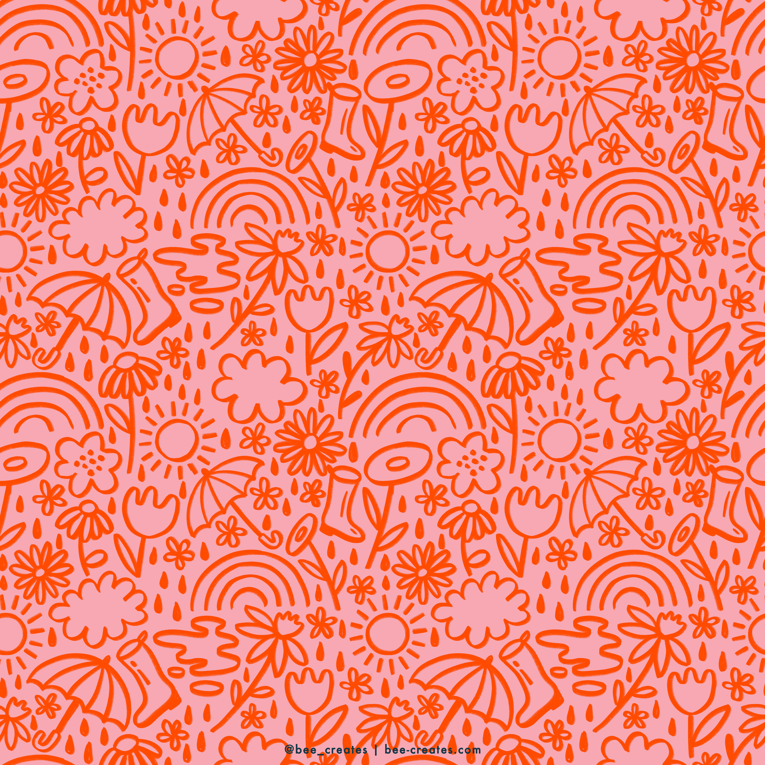 Drizzle Doodles - Pink | BEE25-B43